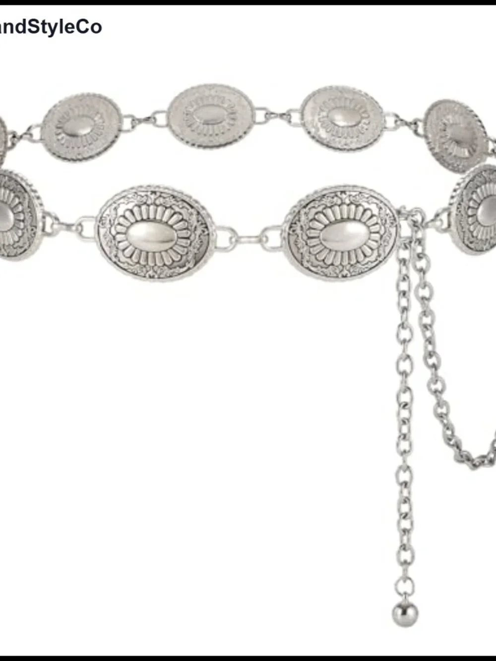 Western Concho Belt for Women – Gold Chain Cowgirl Boho Belt for Dresses, Jeans